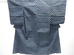 アンティーク　木綿本場久留米絣　斜め格子模様単衣着物